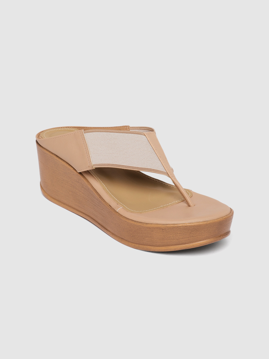 

Inc 5 Women Beige Solid Wedge Sandals