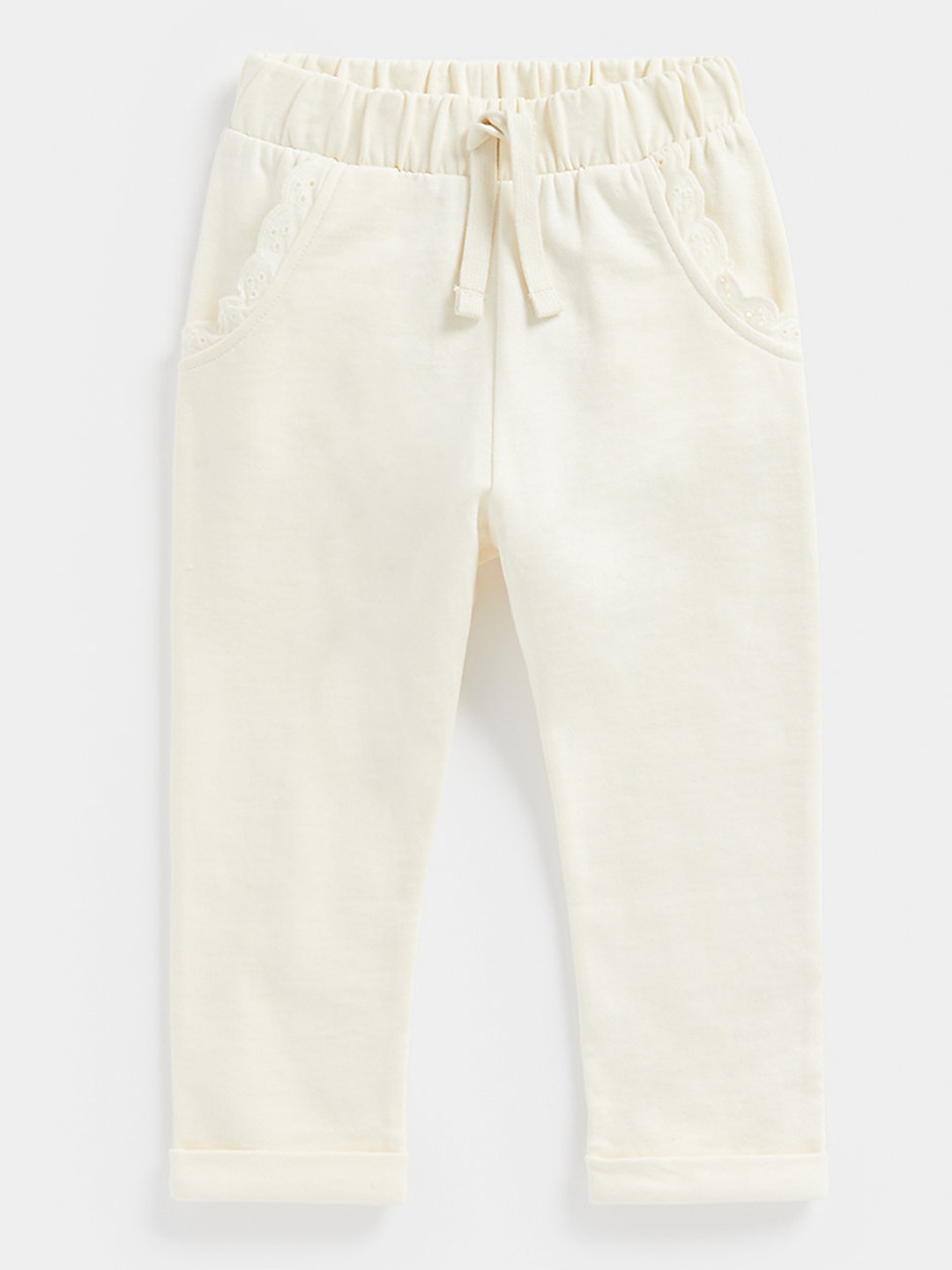 

mothercare Infant Girls Cream Solid Pure Cotton Track Pants