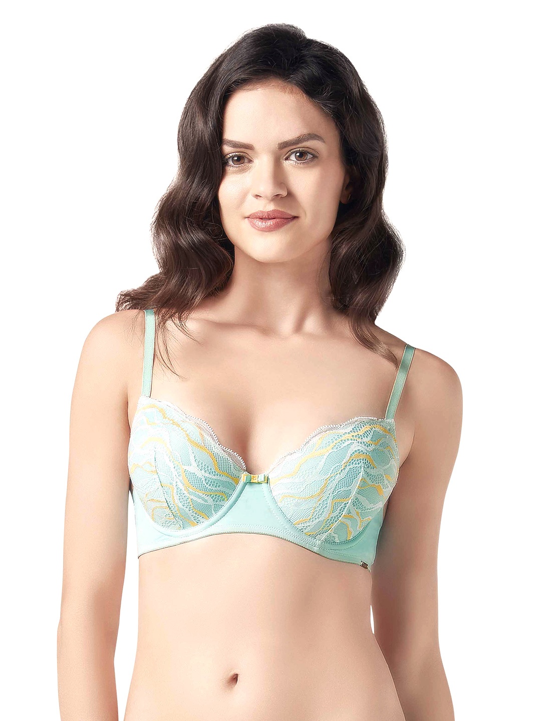 

Amante Blue Lace Underwired Lightly Padded Demi Bra BRA27201