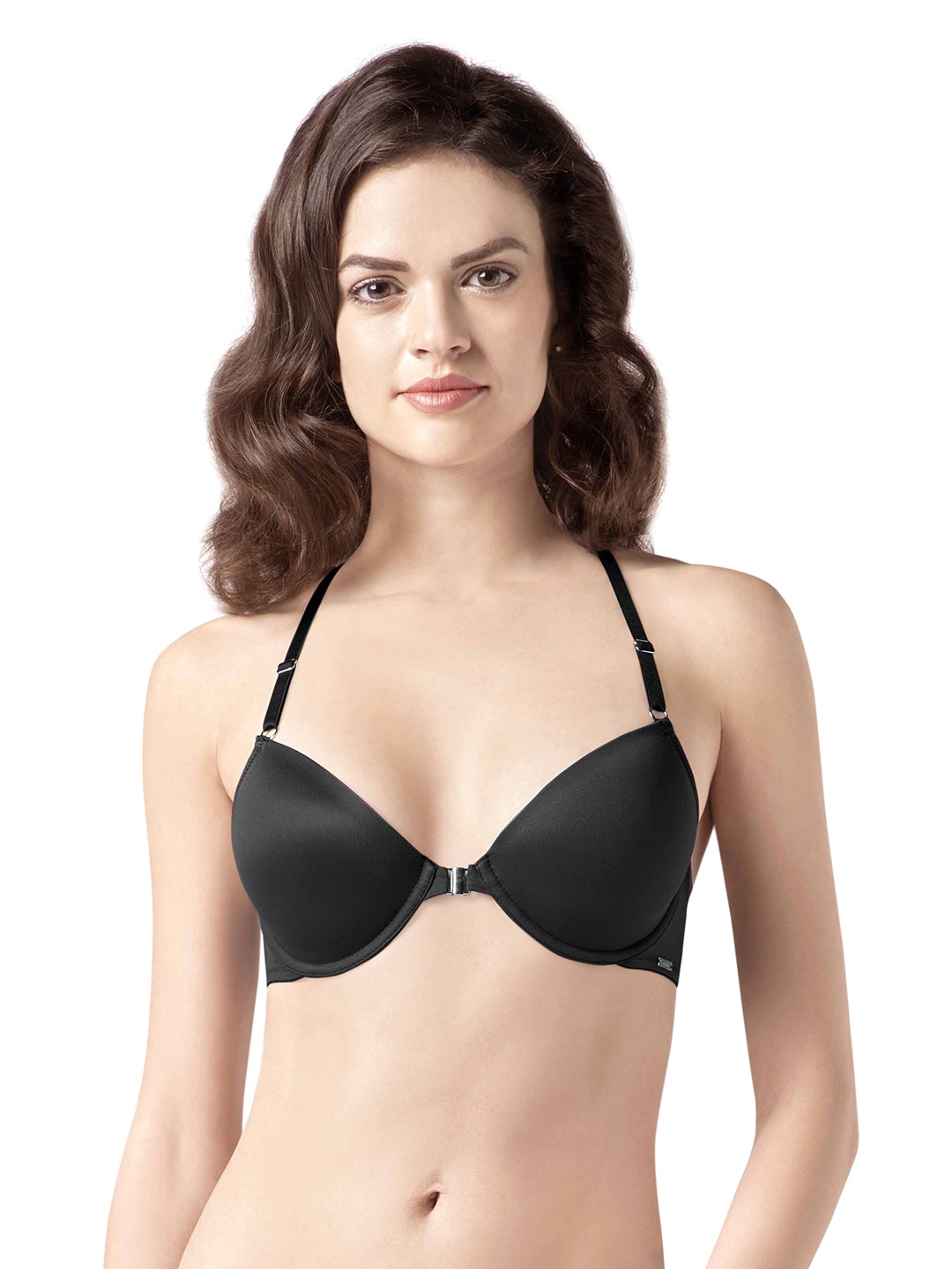 

Amante Black Solid Underwired Lightly Padded Plunge Bra BRA27401