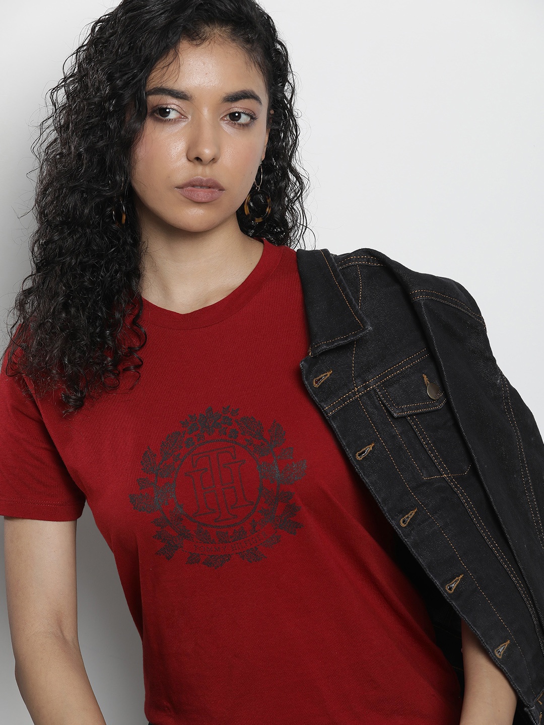 

Tommy Hilfiger Brand Logo Printed Pure Cotton T-shirt, Red