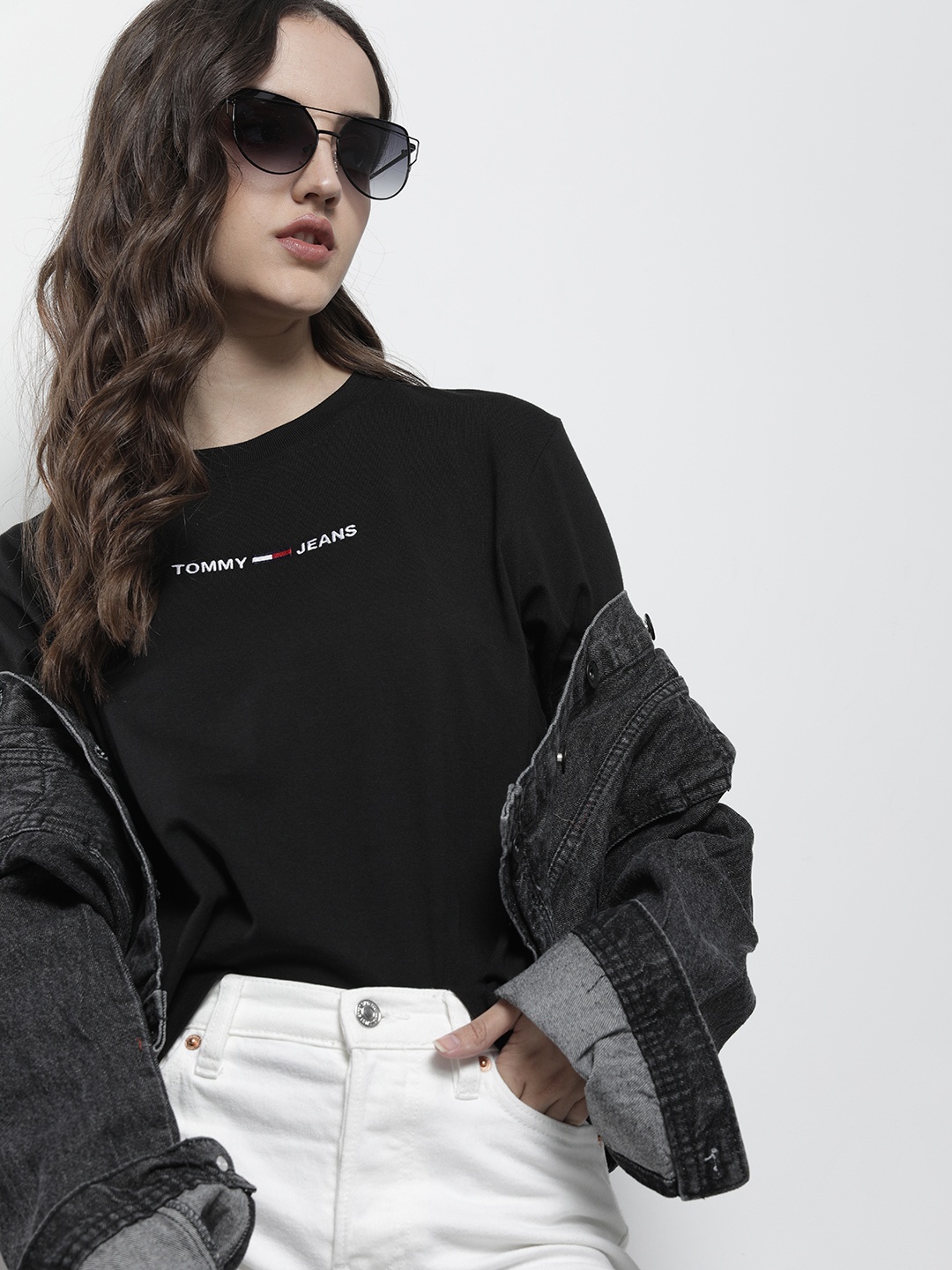 

Tommy Hilfiger Women Black Pure Cotton T-shirt