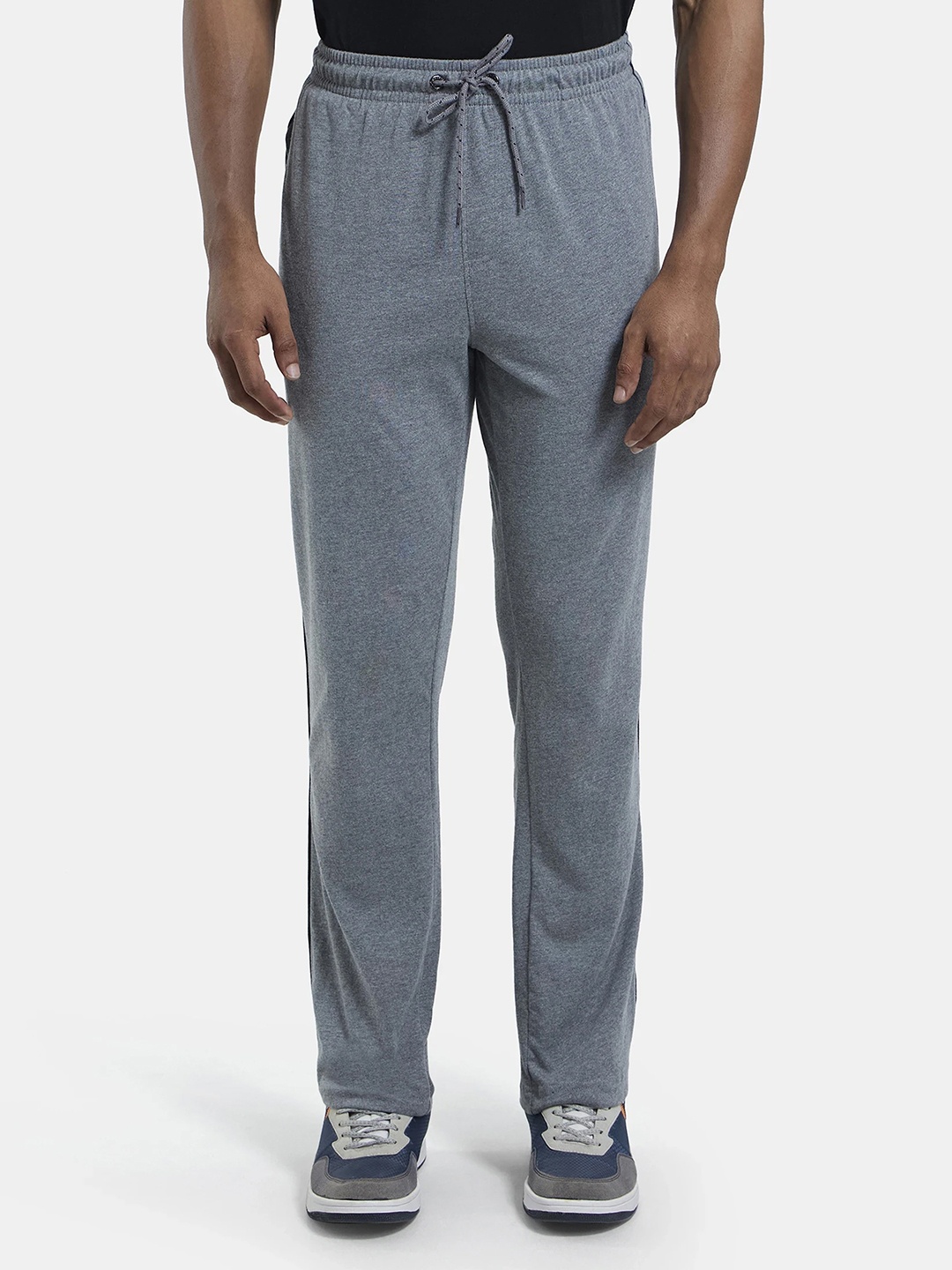 

Jockey Combed Cotton Rich Trackpant with Side Pockets-9500, Grey melange