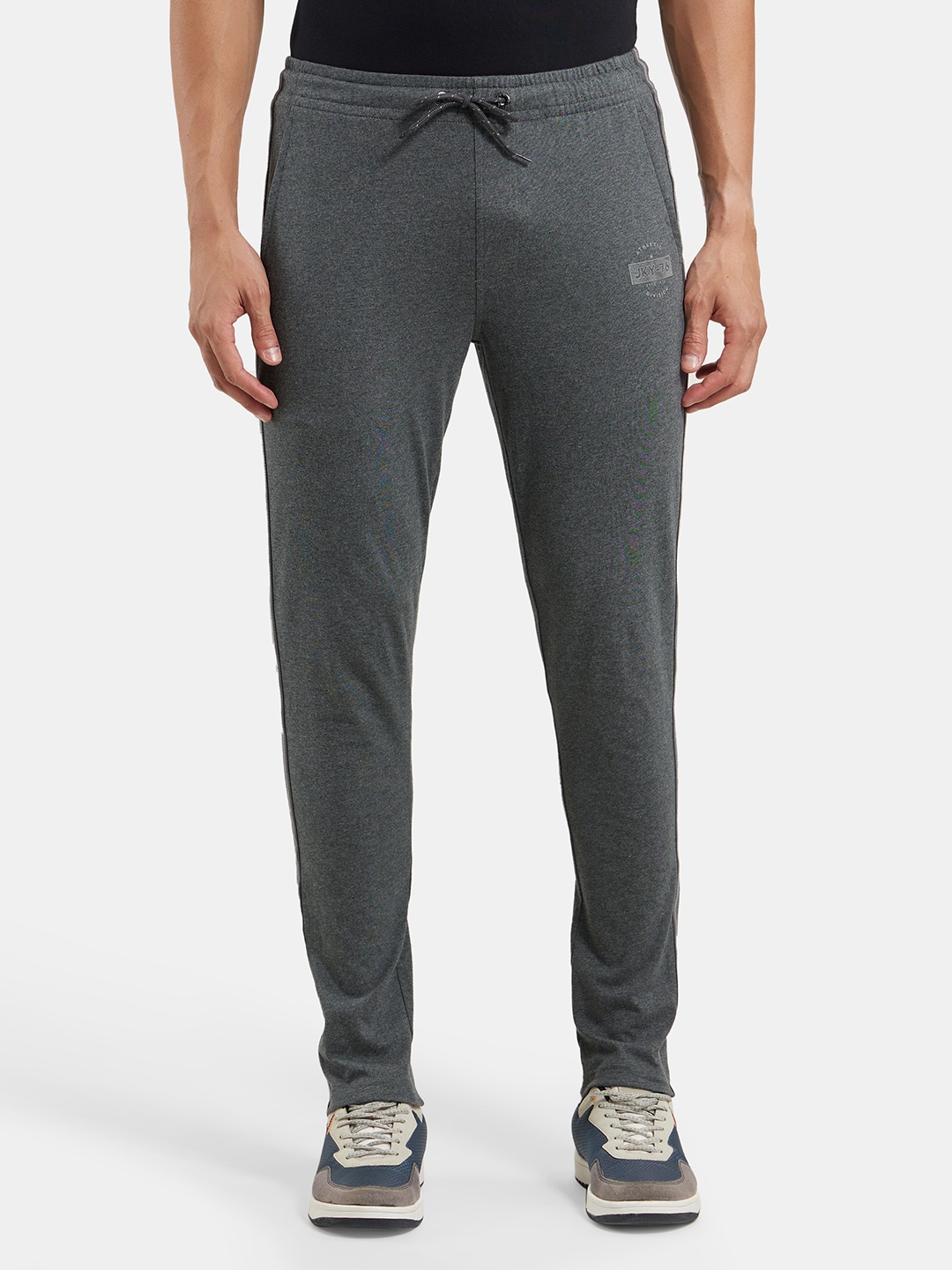 

Jockey Combed Cotton Rich Slim Fit Trackpant with Side and Back Pockets-9501, Charcoal