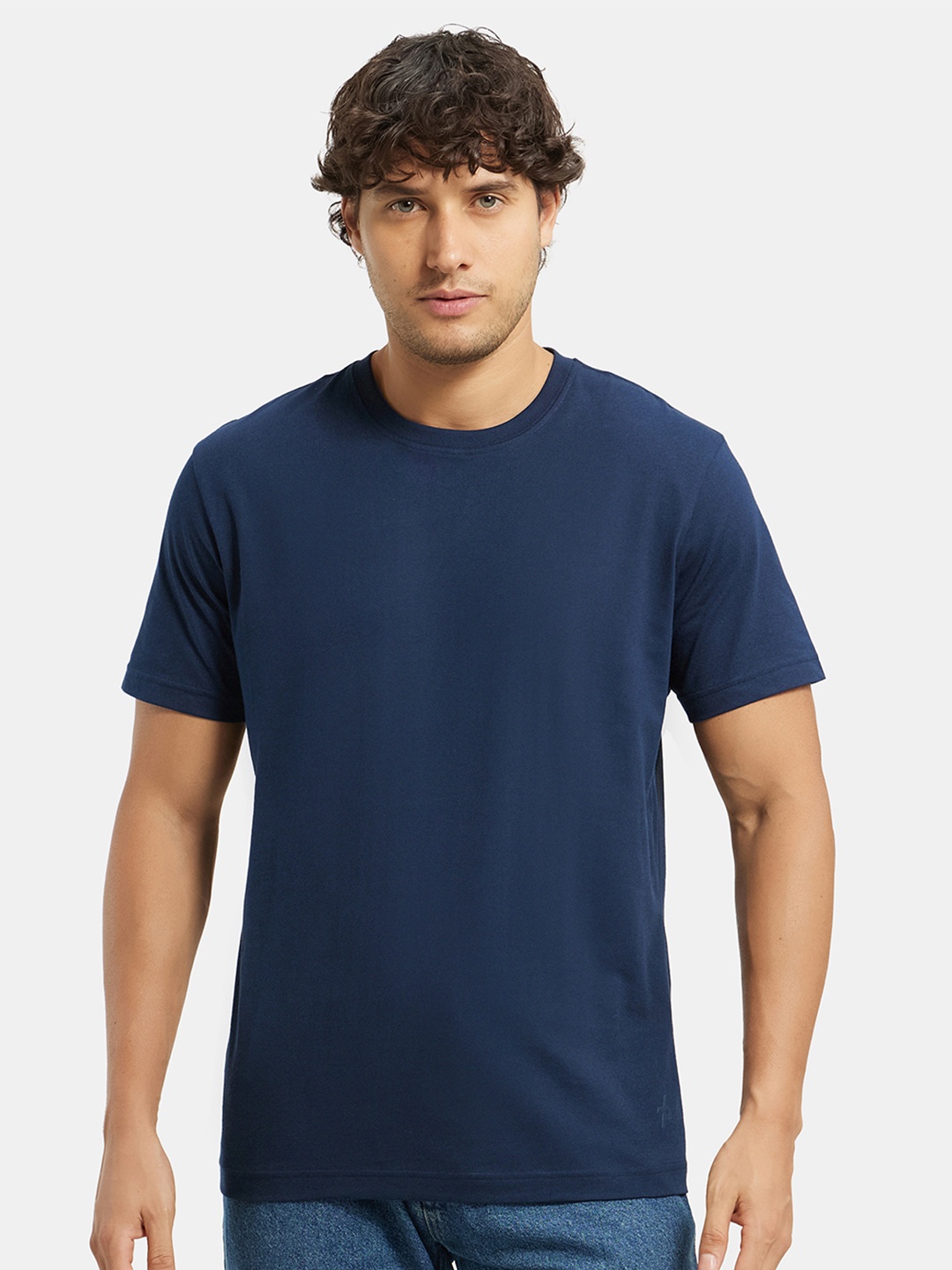 

Jockey Combed Cotton Rich Round Neck Half Sleeve Tshirt-2714, Navy blue