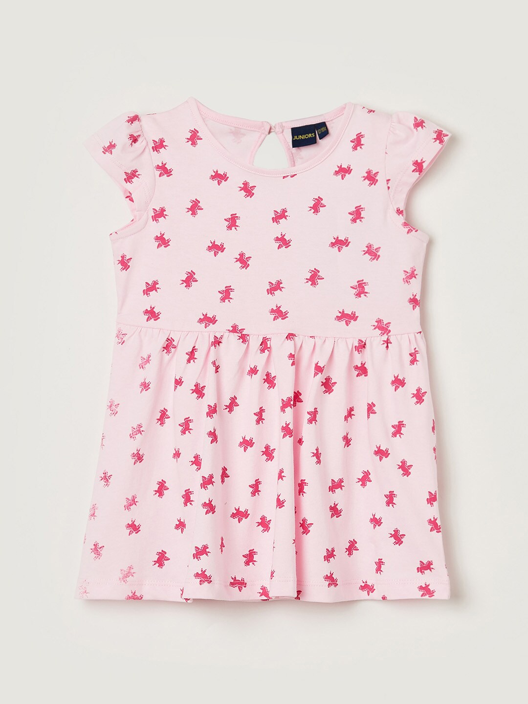 

Juniors by Lifestyle Pink Cotton Animal A-Line Dress