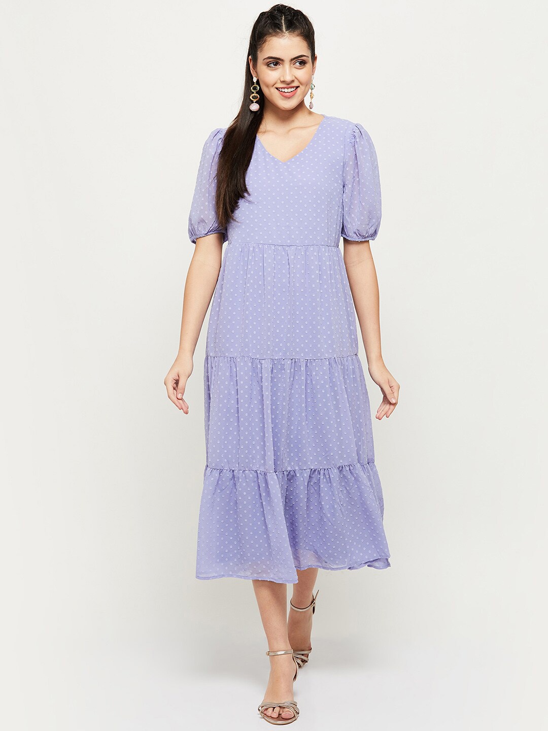 

max Violet A-Line Midi Dress