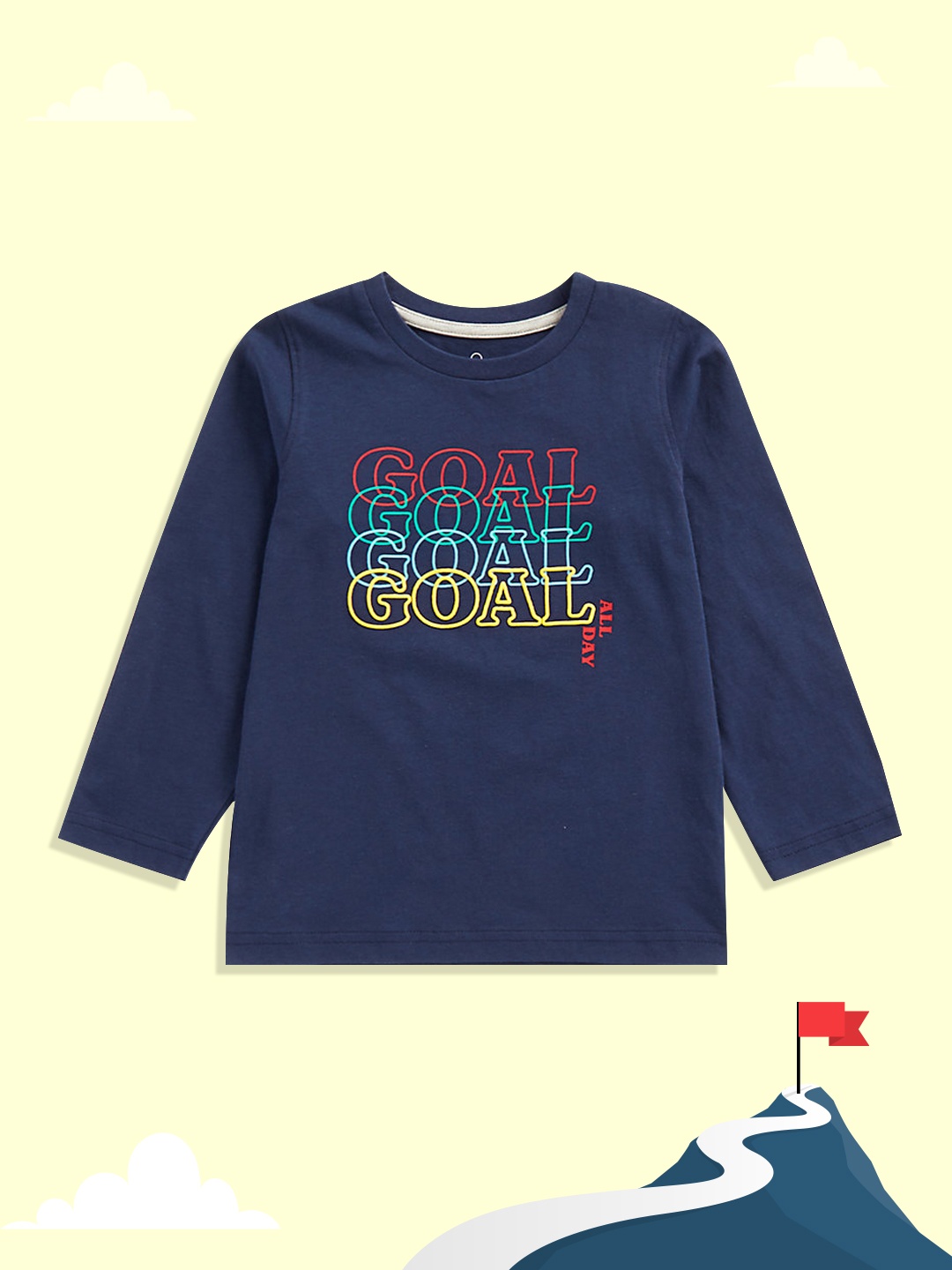 mothercare Boys Blue Typography Printed Pure Cotton T-shirt