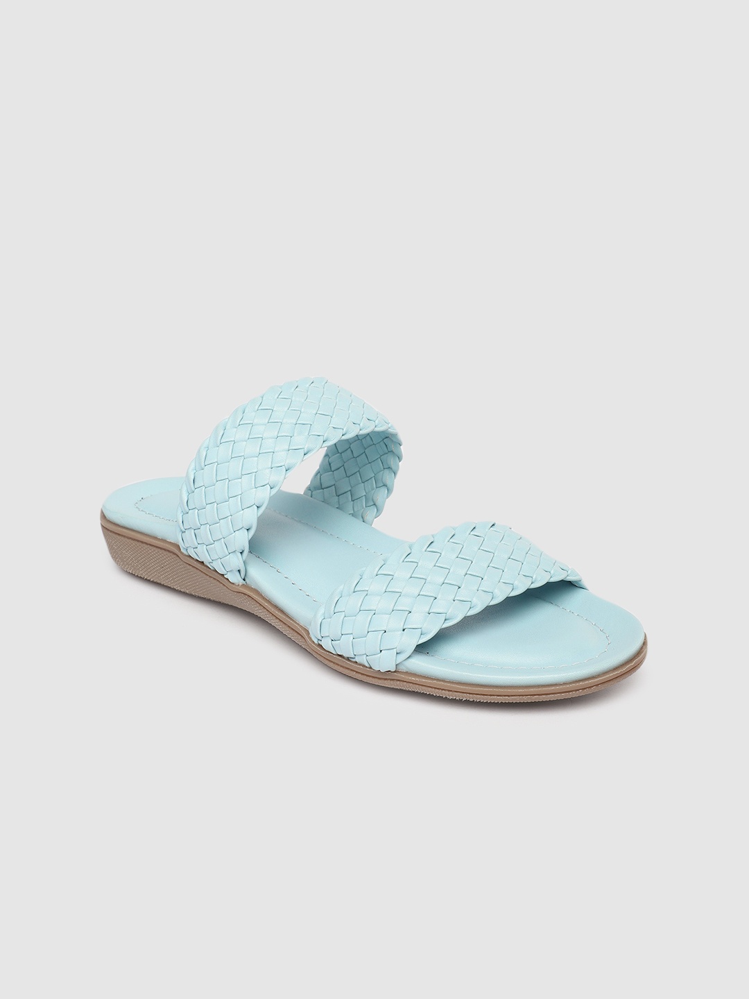

Inc 5 Women Blue Woven Design Open Toe Flats