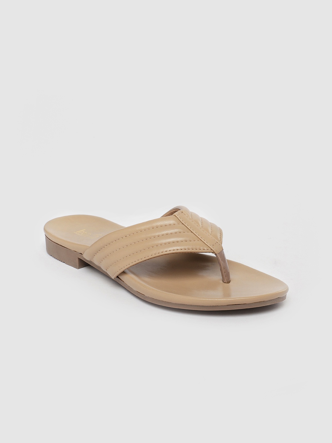 

Inc 5 Women Beige T-Strap Flats