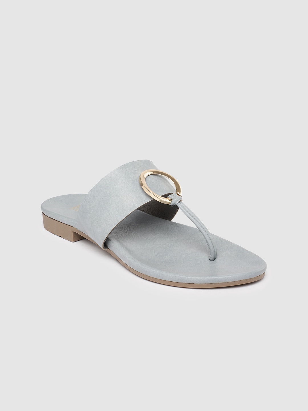 

Inc 5 Women Blue Solid T-Strap Flats