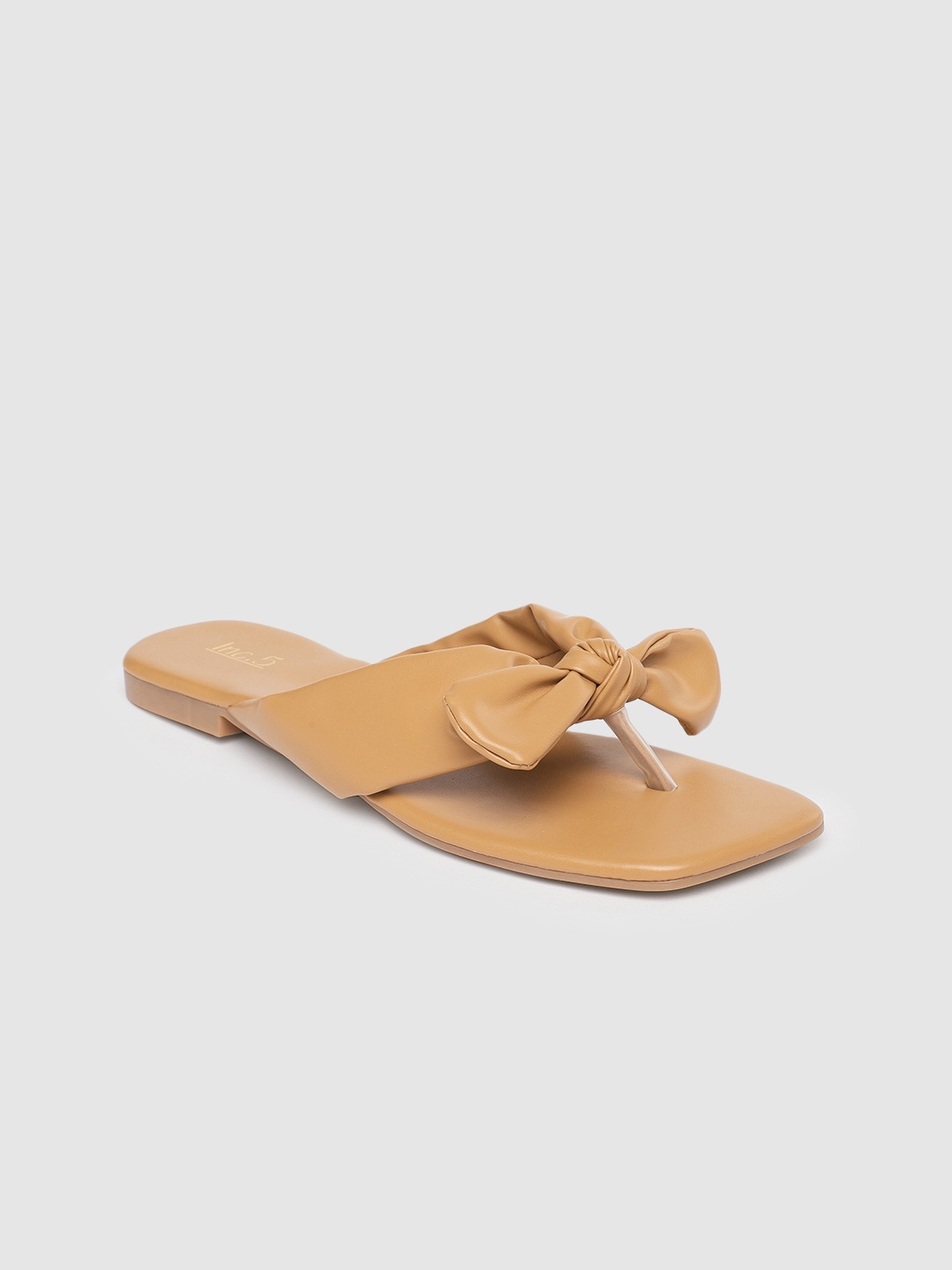 

Inc 5 Women Beige Solid Open-Toe Flats