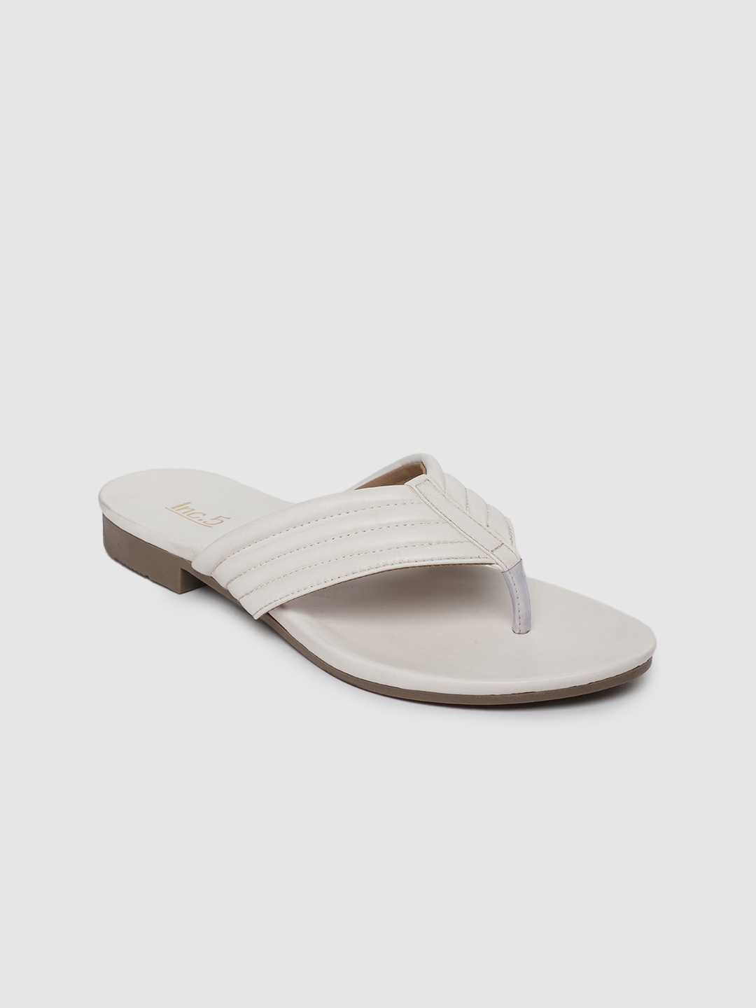 

Inc 5 Women White T-Strap Flats