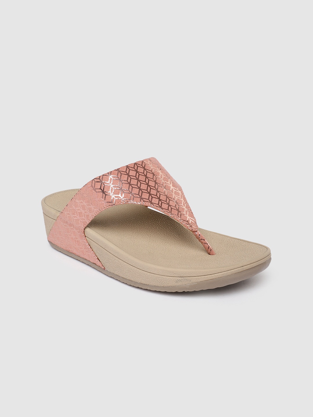 

Inc 5 Women Pink Embellished Ethnic T-Strap Flats
