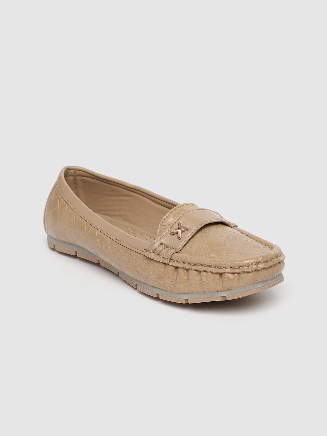 

Inc 5 Women Cream-Coloured Textured Loafers
