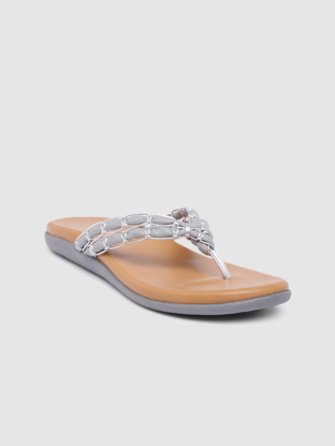 

Inc 5 Women Grey T-Strap Flats