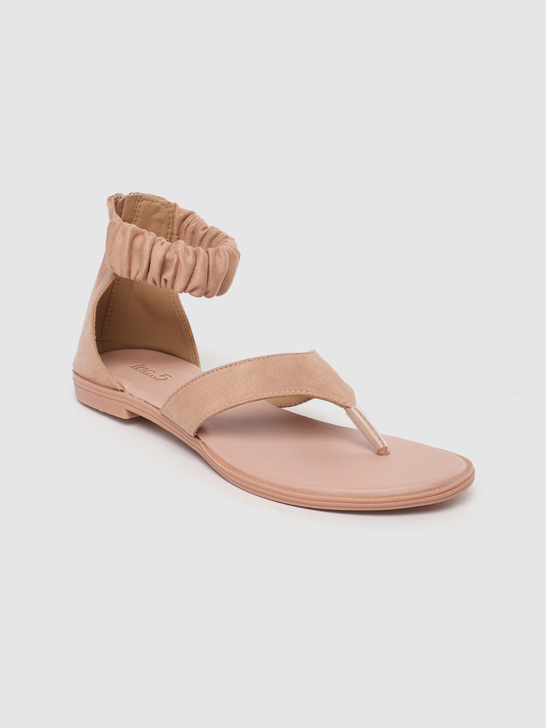 

Inc 5 Women Peach-Coloured T-Strap Flats