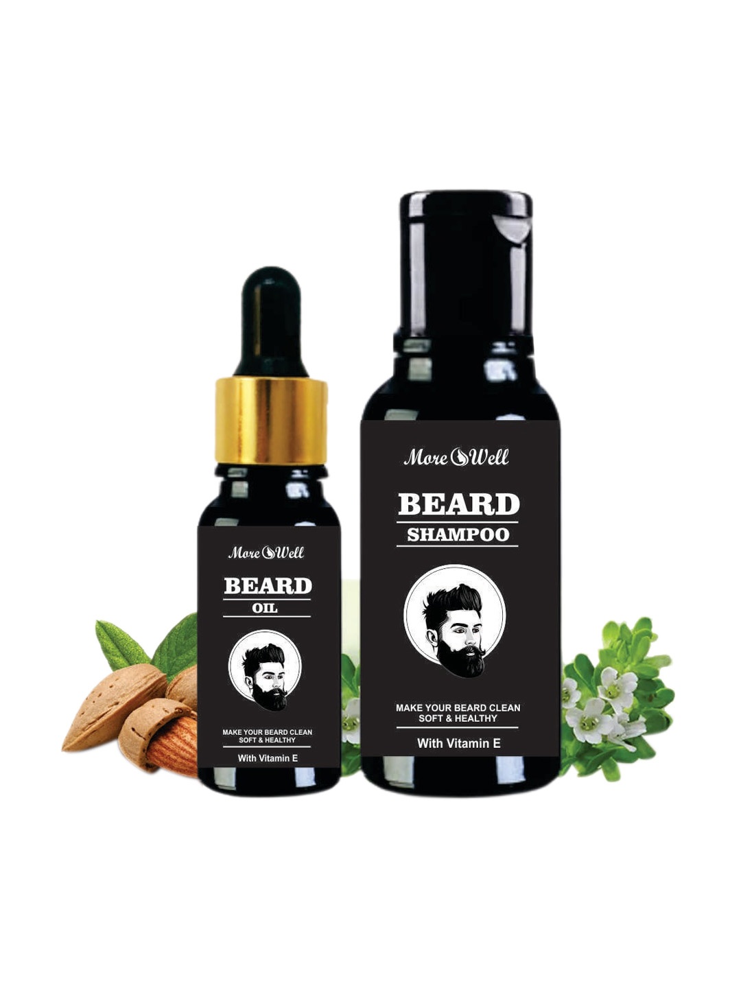 

Morewell Men Set of Beard Oil 30ml & Beard Shampoo with Vitamin E 100ml, Black