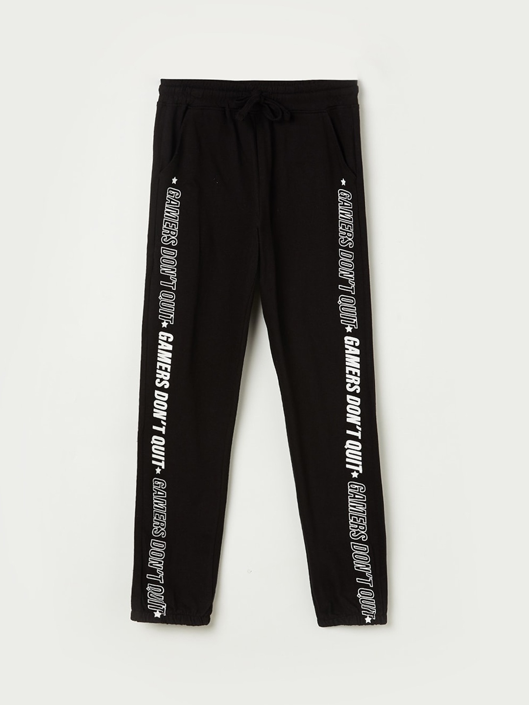 

Fame Forever by Lifestyle Boys Black Printed Cotton Track Pants
