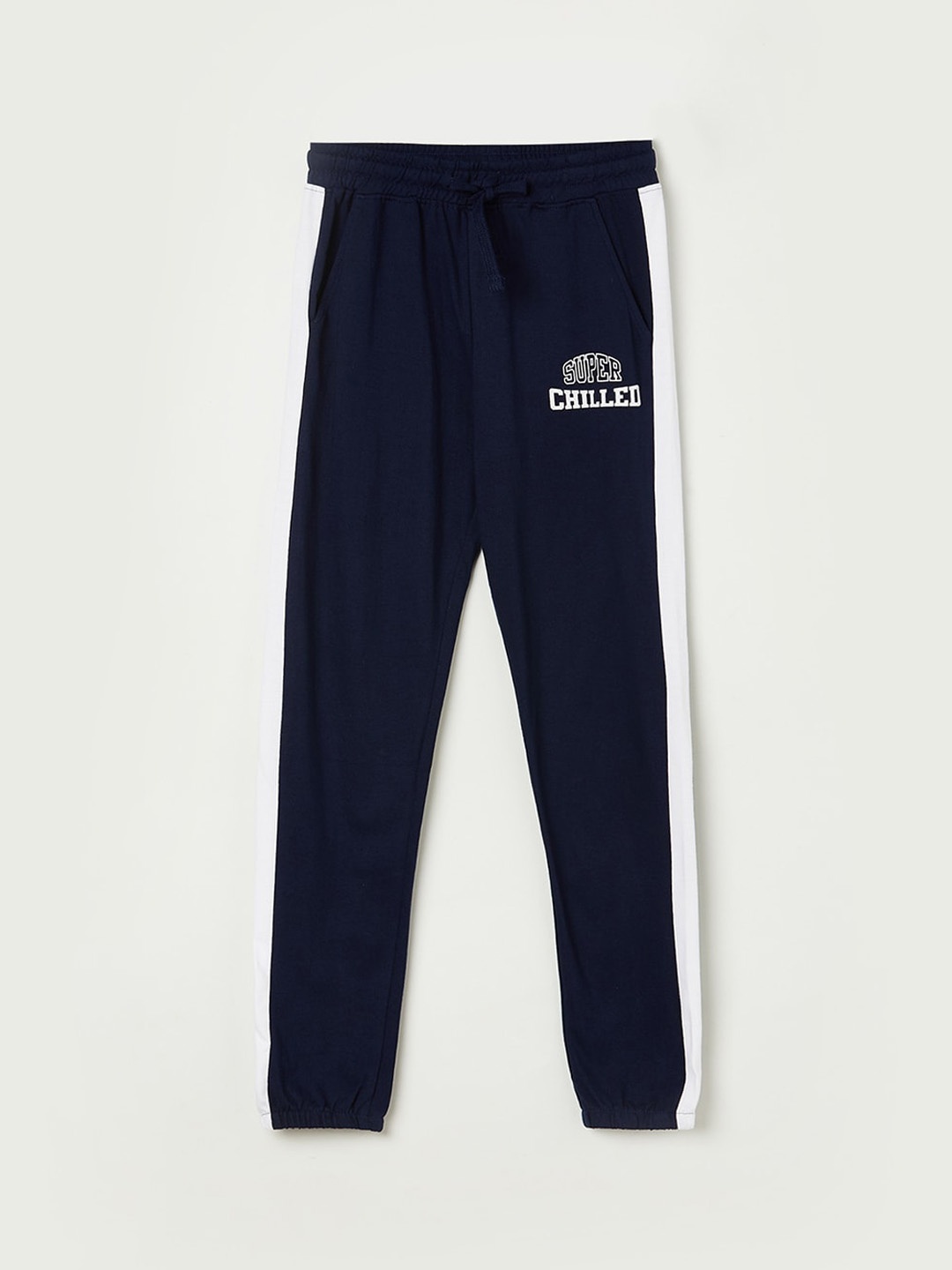 

Fame Forever by Lifestyle Boys Navy Blue Solid Cotton Joggers