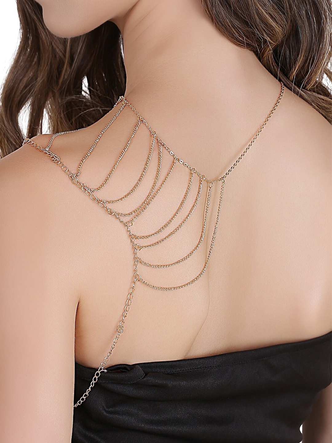

FemNmas Gold-Toned Gold-Plated Body Chain