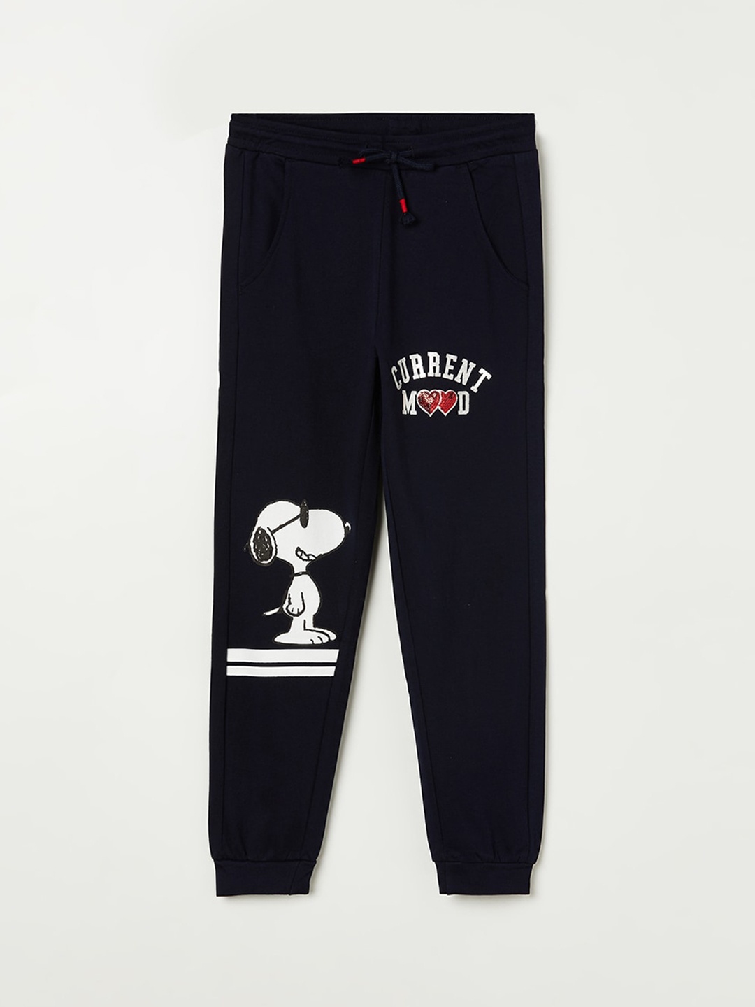 

Fame Forever by Lifestyle Girls Snoopy Printed Cotton Joggers, Navy blue
