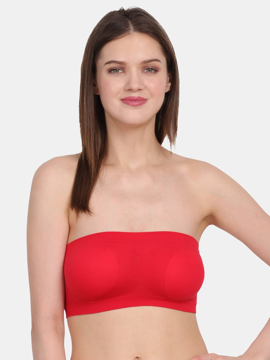 

Amour Secret Red Non Padded & Non Wired Solid Bandeau Bra