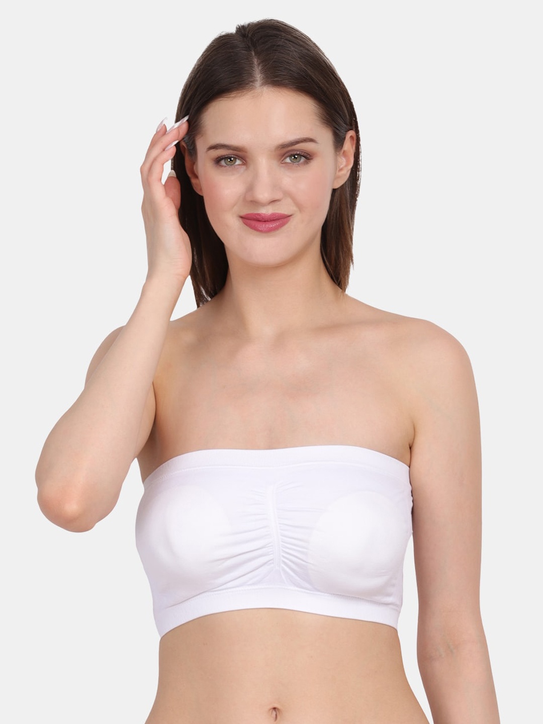 

Amour Secret White Lightly Padded Bandeau Bra