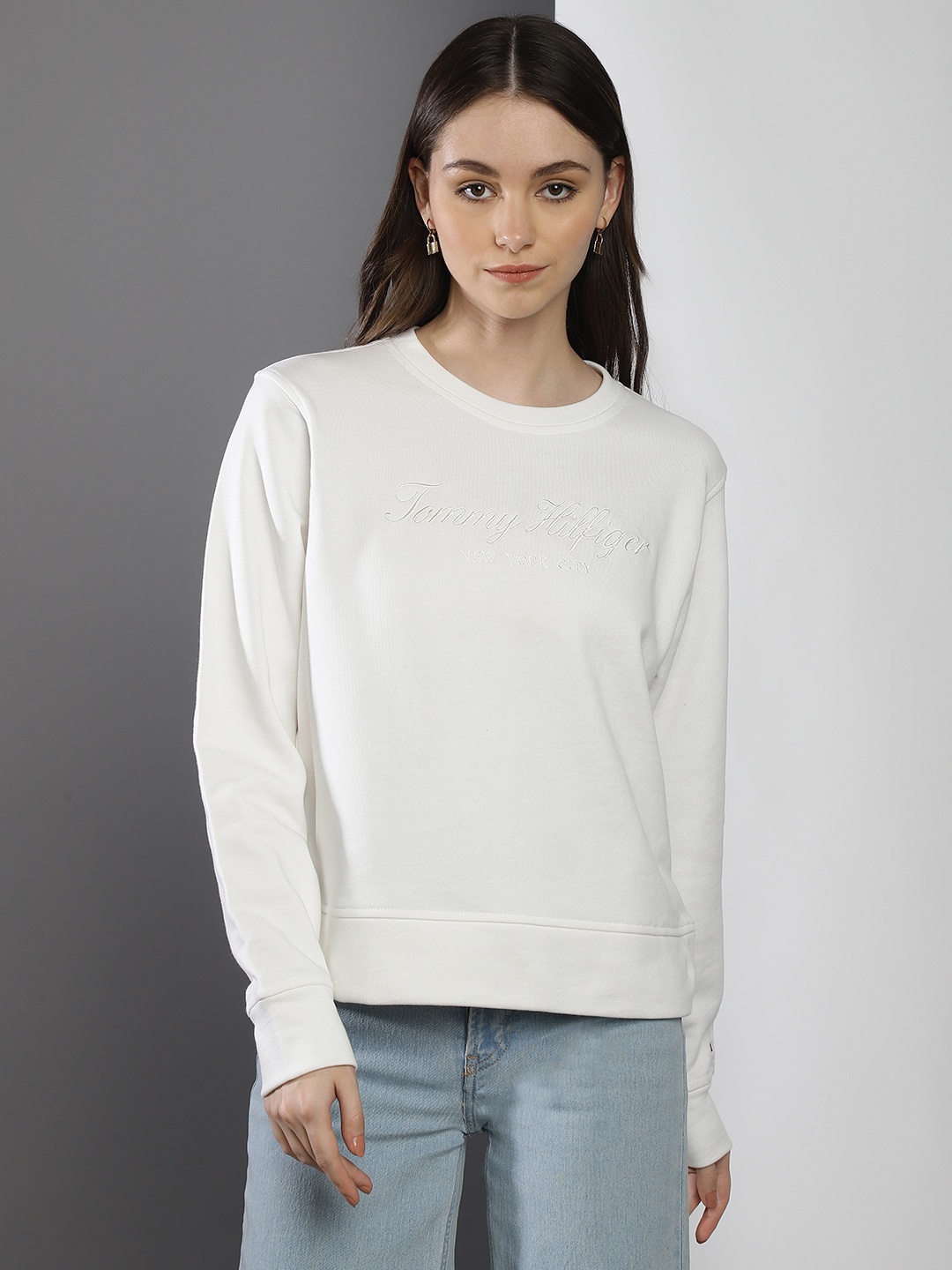 

Tommy Hilfiger Women Solid Sweatshirt, White