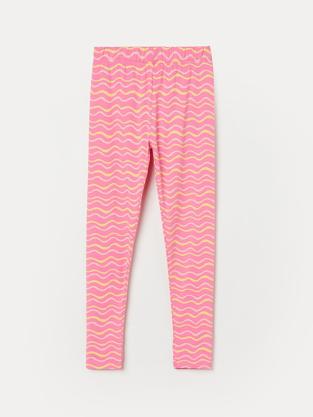 

Fame Forever by LifestyleGirls Pink & Yellow Striped Cotton Leggings