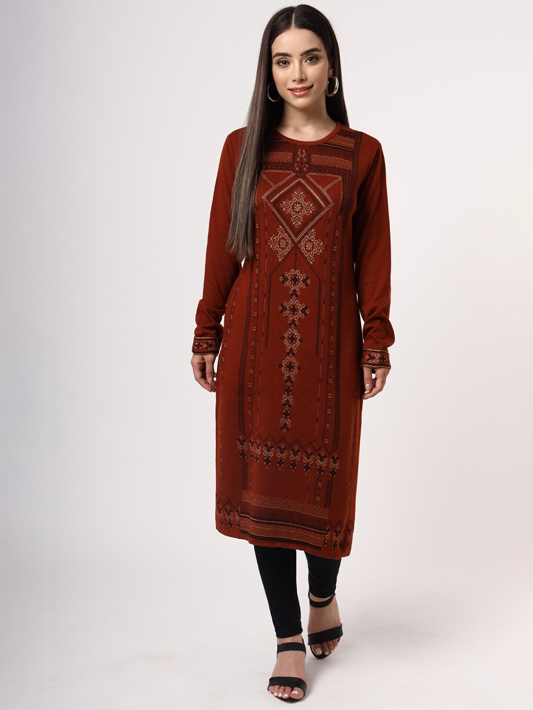 

KEIKO Women Rust & Black Ethnic Motifs Printed Kurta