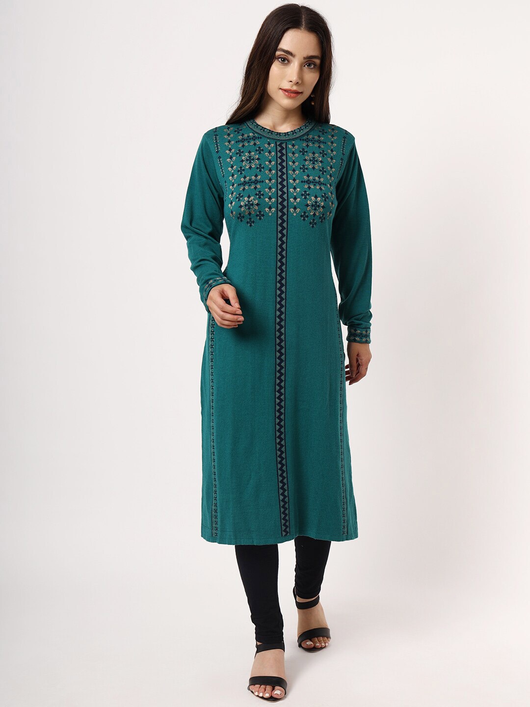 

KEIKO Women Teal Floral Printed Kurta