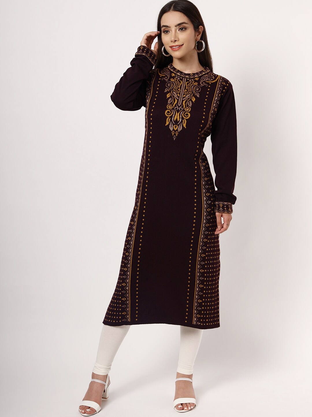 

KEIKO Women Brown & Yellow Kurta