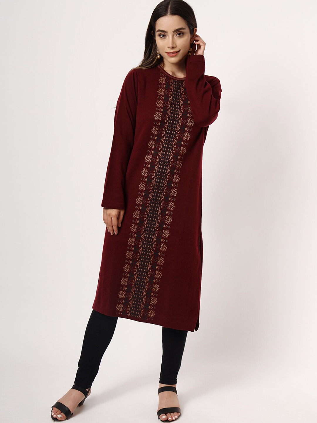 

KEIKO Women Burgundy Ethnic Motifs Printed Kurta