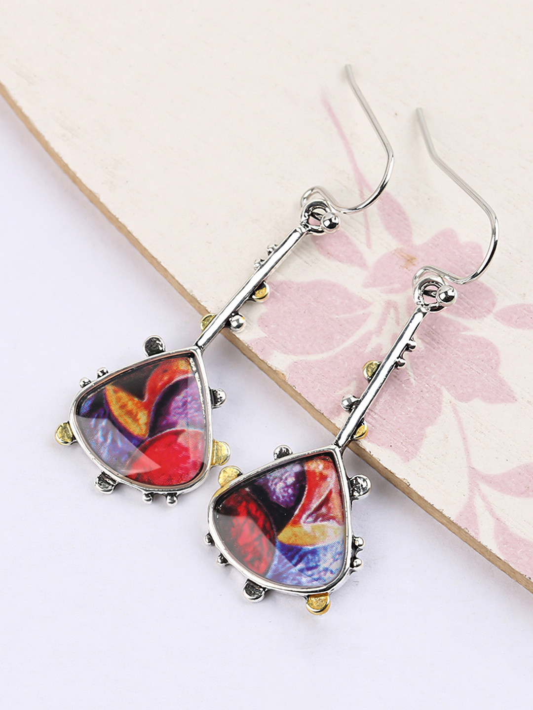 

Unwind by Yellow Chimes Multicolor Drop earring, Purple