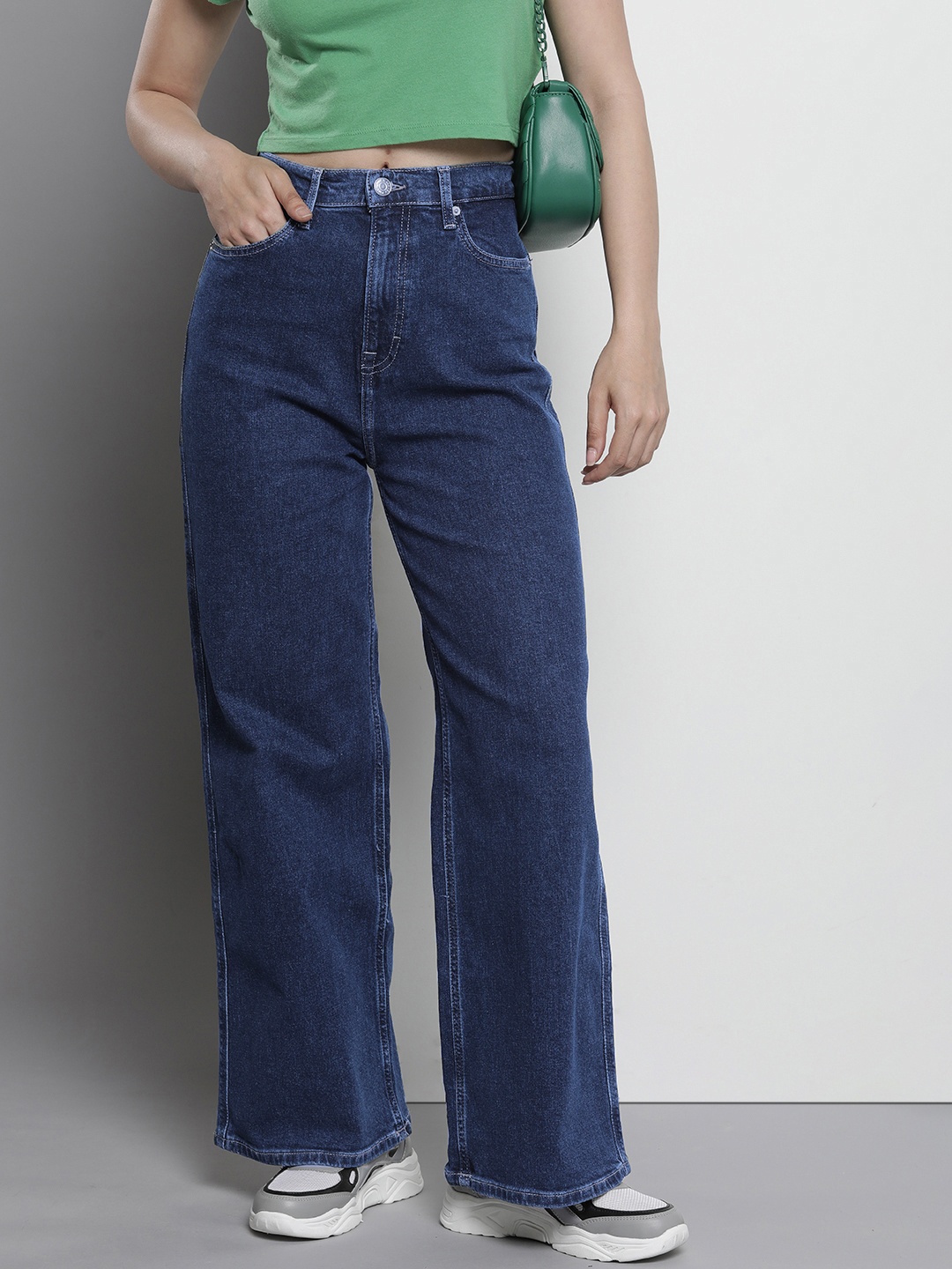 

Tommy Hilfiger Women Wide Leg High-Rise Stretchable Jeans, Blue