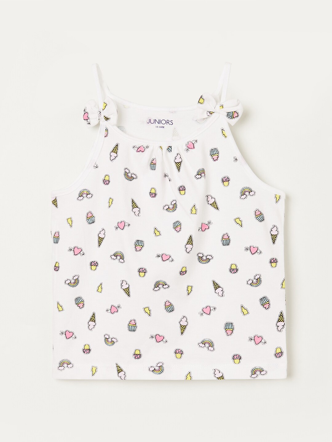 

Juniors by Lifestyle Kids-Girls White Pure Cotton Print Top