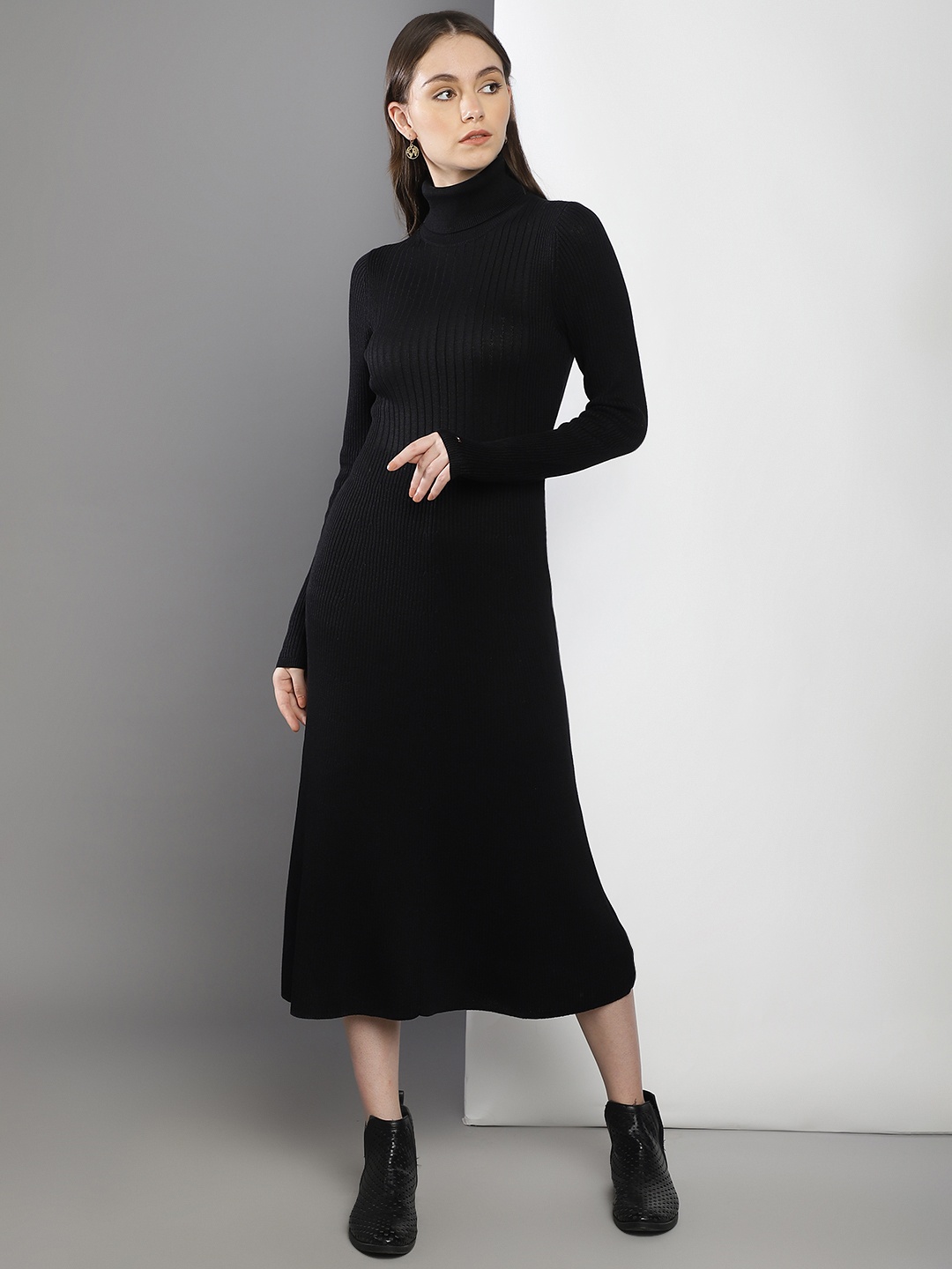 

Tommy Hilfiger A-Line Midi Dress, Black