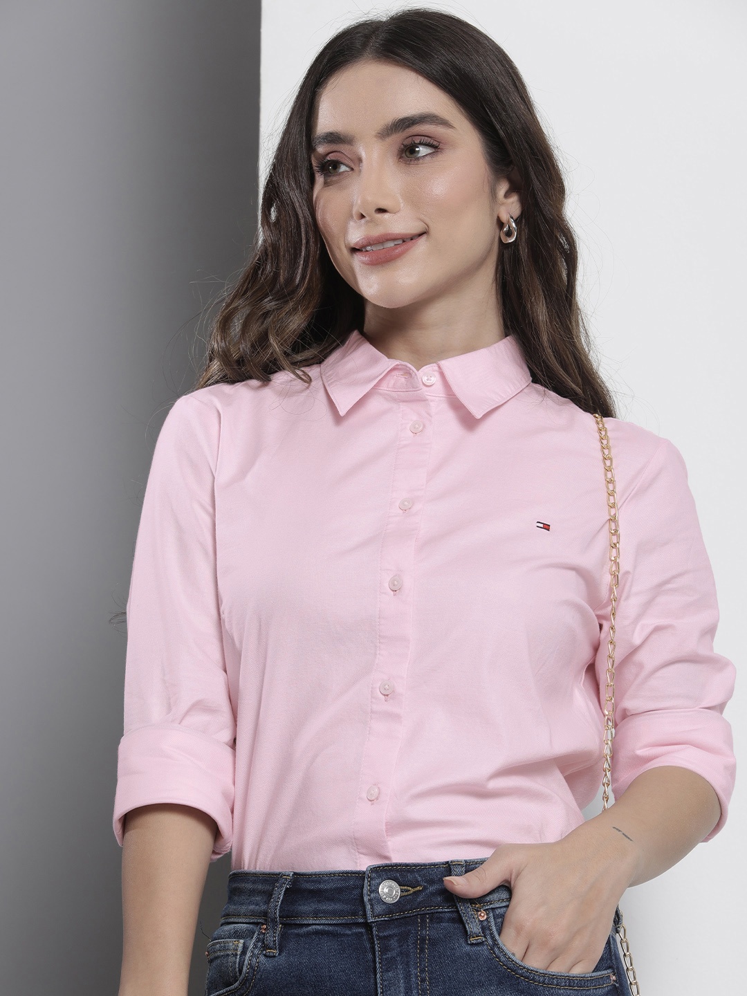 

Tommy Hilfiger Women Pink Classic Casual Shirt