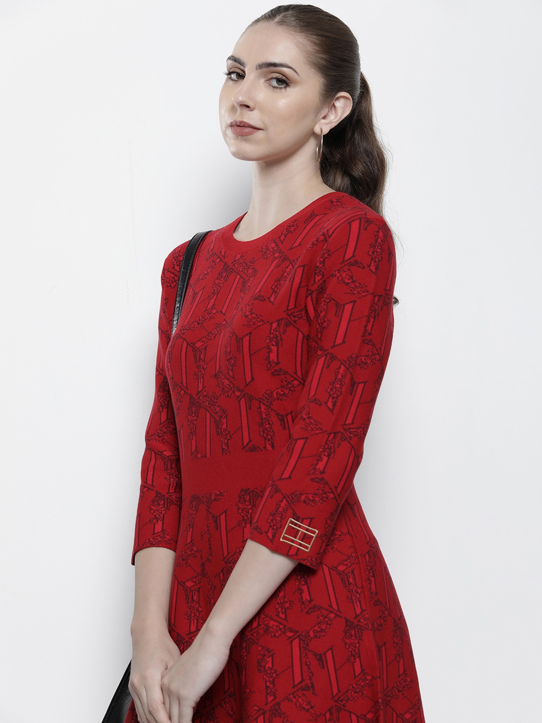 

Tommy Hilfiger Sustainable Graphic Printed A-Line Dress, Red