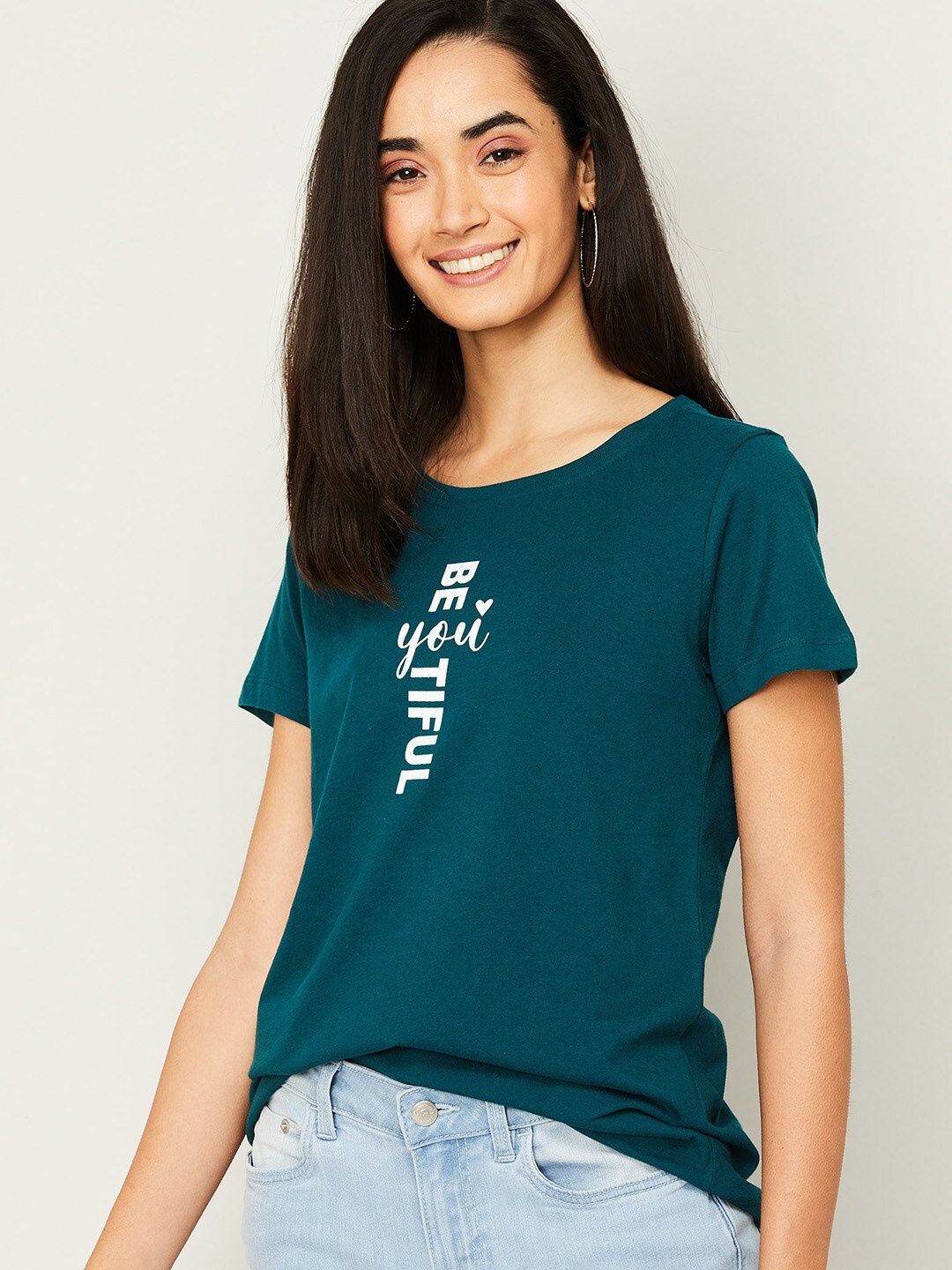 

Fame Forever by Lifestyle Blue Typography Printed Pure Cotton Top