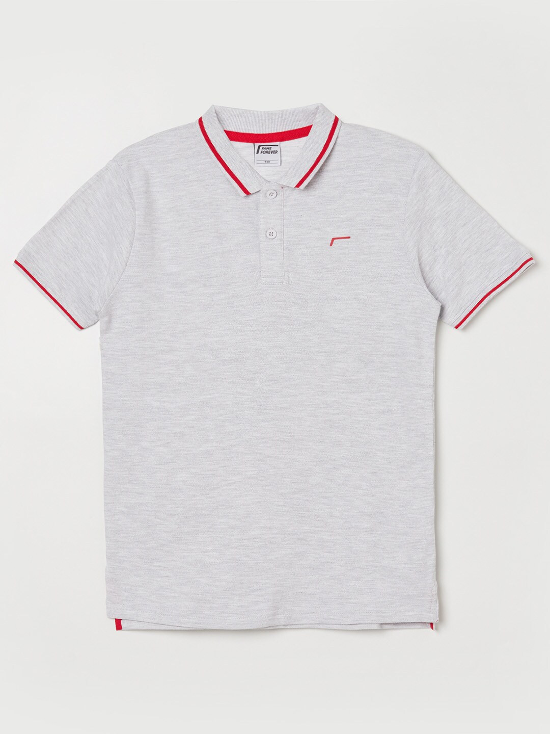 

Fame Forever by Lifestyle Boys Grey Polo Collar T-shirt