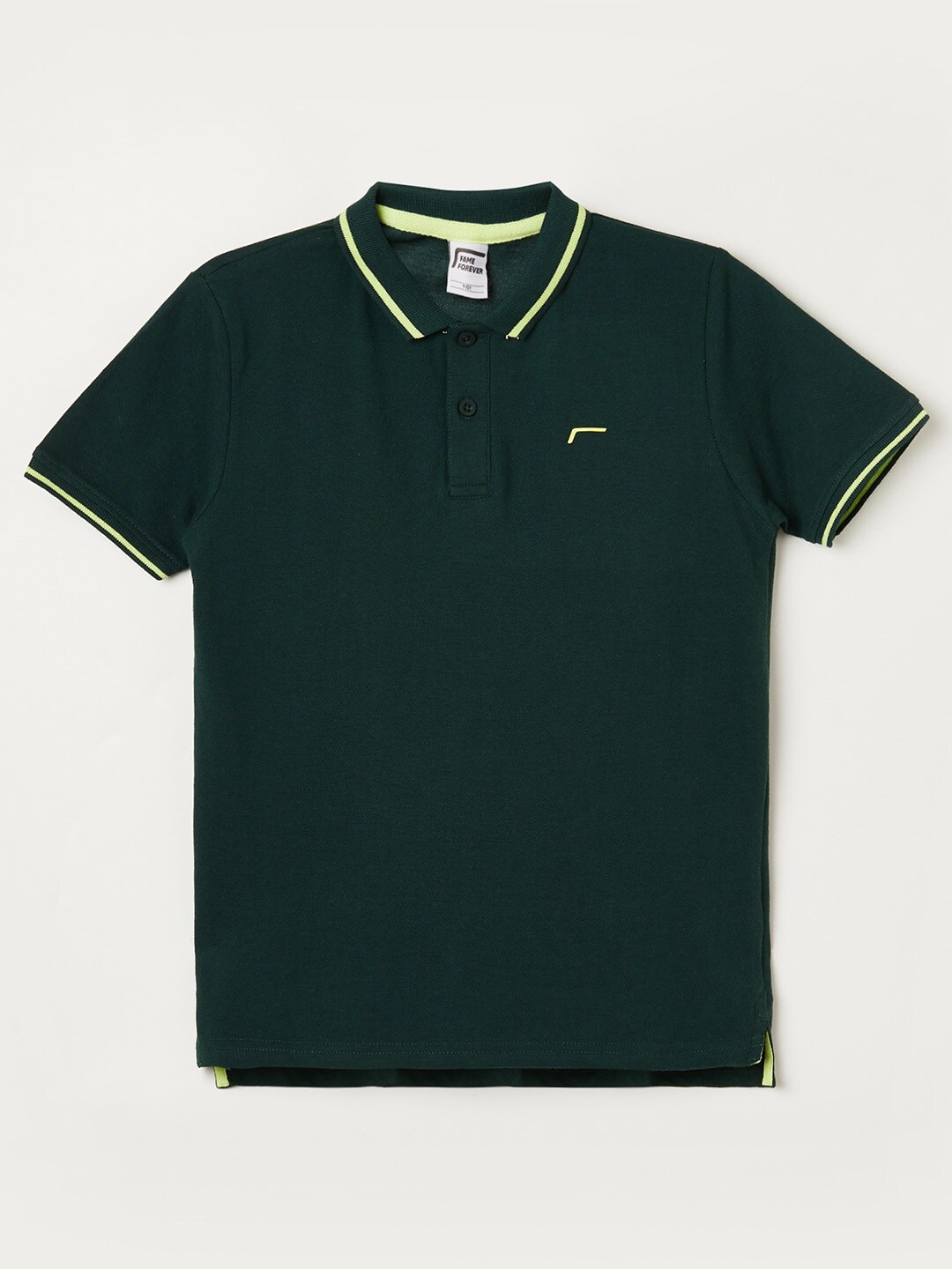 

Fame Forever by Lifestyle Boys Green Polo Collar T-shirt