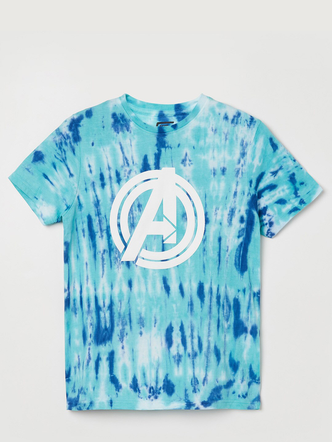 

Fame Forever by Lifestyle Boys Blue & White Tie-Dye Typography Printed T-shirt