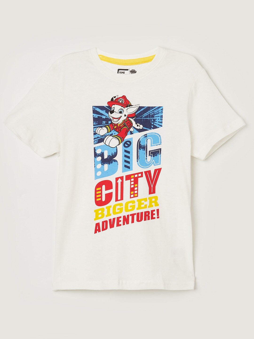 

Fame Forever by Lifestyle Boys White Typography Printed Extended Sleeves T-shirt