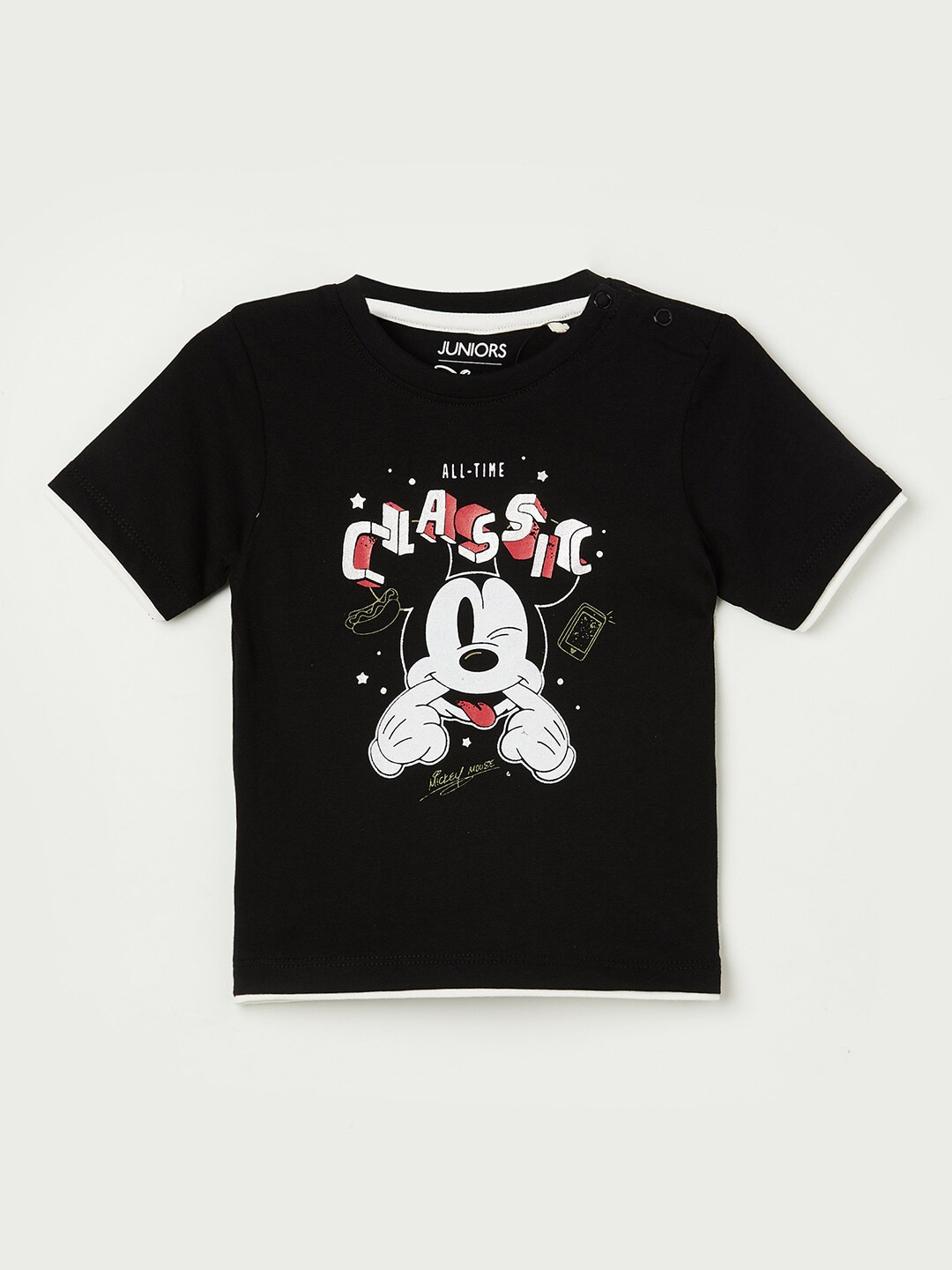 

Juniors by Lifestyle Boys MICKEY Printed Tshirt, Black
