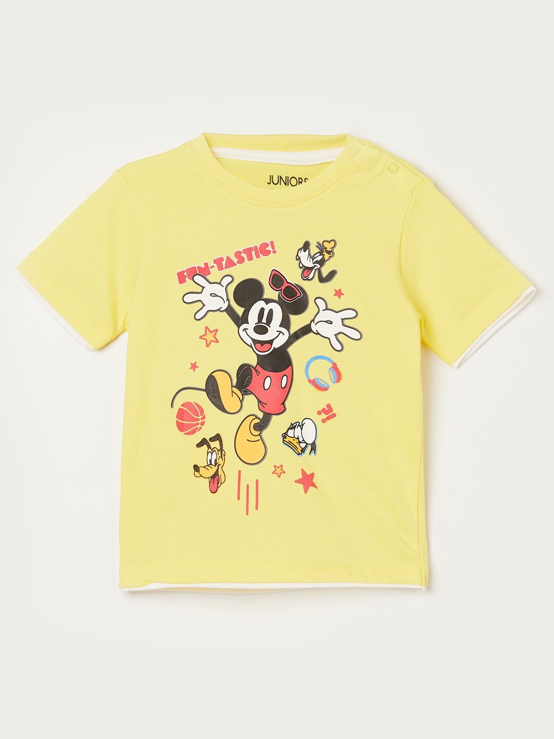 

Juniors by Lifestyle Boys Mickey Mouse Print T-shirt, Yellow