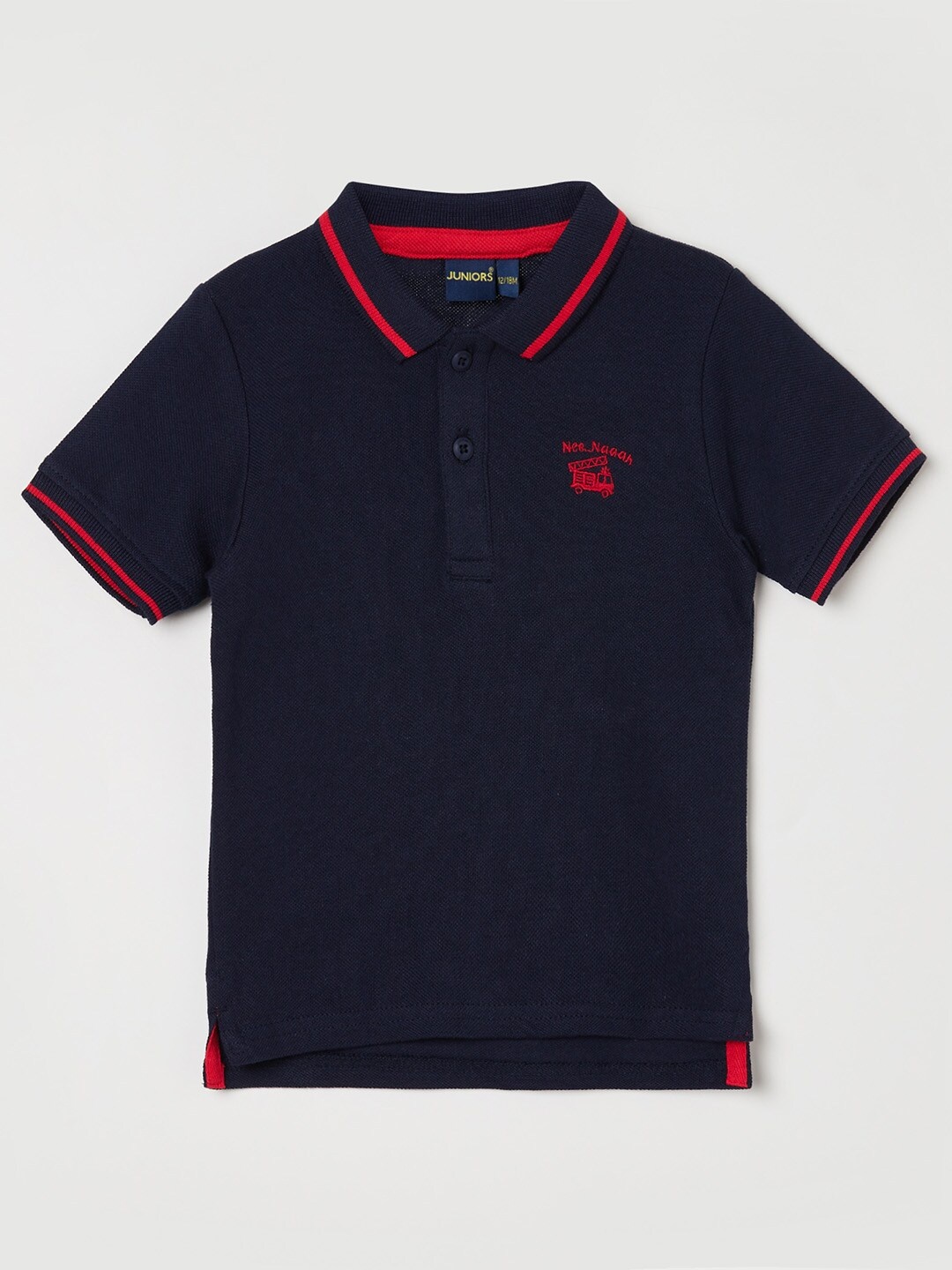 

Juniors by Lifestyle Boys Navy Blue Polo Collar T-shirt