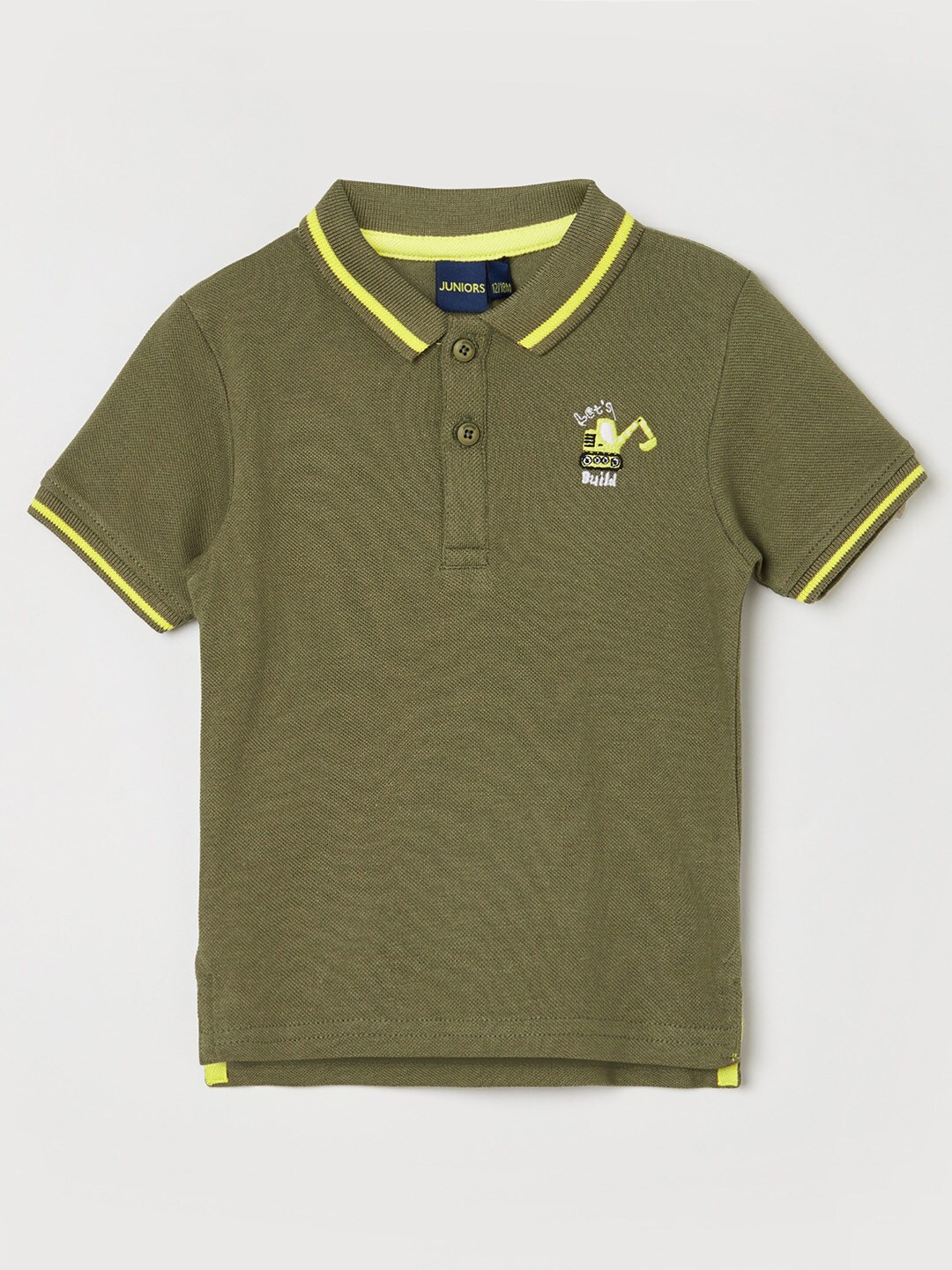 

Juniors by Lifestyle Boys Olive Green Polo Collar T-shirt
