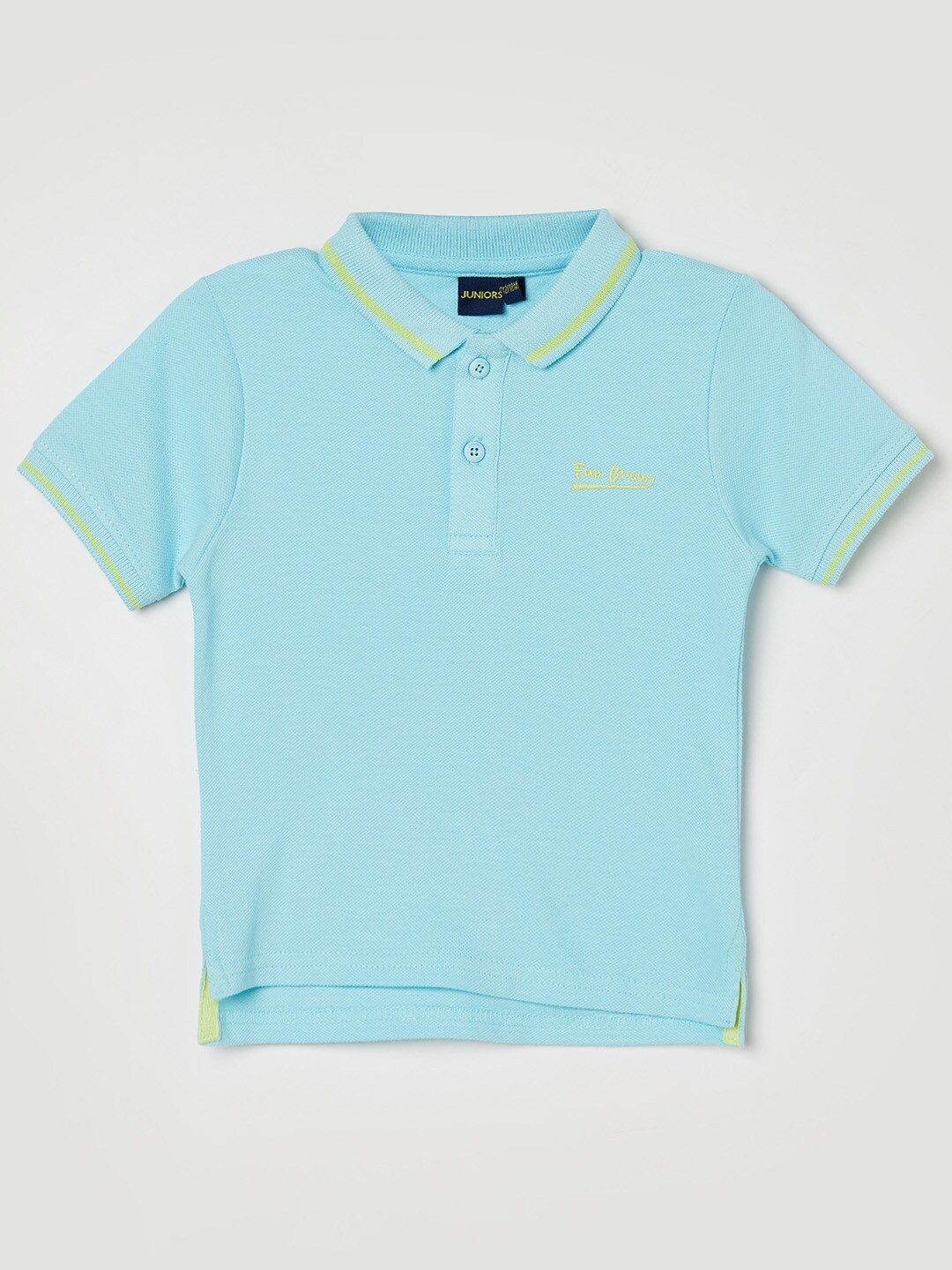 

Juniors by Lifestyle Boys Blue Solid Polo Collar Regular Fit T-shirt